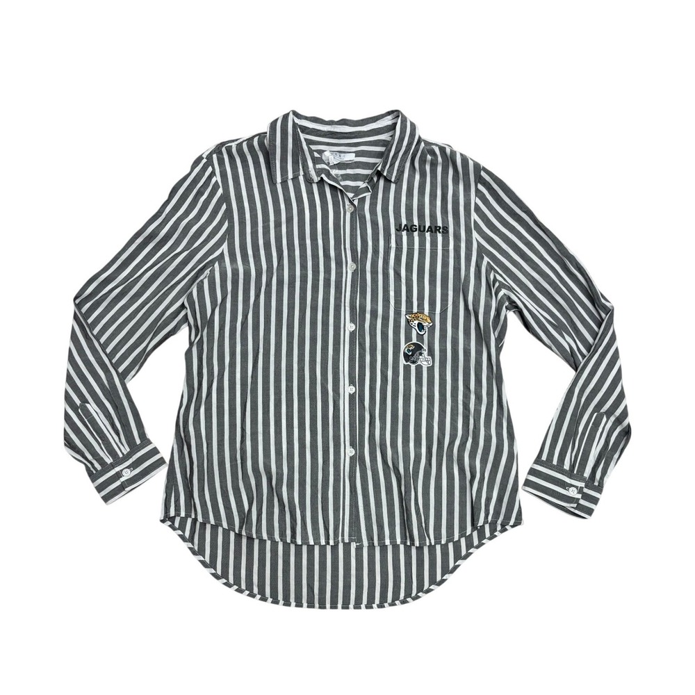 WEAR by Erin Andrews Jacksonville Jaguars Striped Button Down Shirt XL NWT
